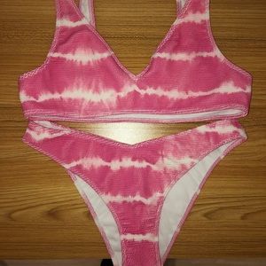 PacSun LA Hearts Pink and White Bikini